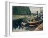 Barges at Pontoise, 1876-Camille Pissarro-Framed Giclee Print