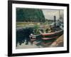 Barges at Pontoise, 1876-Camille Pissarro-Framed Giclee Print