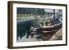 Barges at Pontoise-Camille Pissarro-Framed Art Print