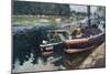 Barges at Pontoise-Camille Pissarro-Mounted Art Print