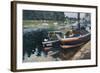 Barges at Pontoise-Camille Pissarro-Framed Art Print