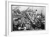 Barges Cranes and Tramp Steamers at the London Docks-null-Framed Art Print