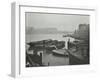 Barges Moored at Bankside Wharves Looking Downstream, London, 1913-null-Framed Premium Photographic Print