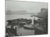 Barges Moored at Bankside Wharves Looking Downstream, London, 1913-null-Mounted Photographic Print