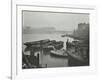 Barges Moored at Bankside Wharves Looking Downstream, London, 1913-null-Framed Photographic Print