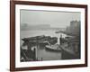 Barges Moored at Bankside Wharves Looking Downstream, London, 1913-null-Framed Photographic Print