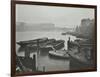 Barges Moored at Bankside Wharves Looking Downstream, London, 1913-null-Framed Photographic Print