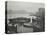 Barges Moored at Bankside Wharves Looking Downstream, London, 1913-null-Stretched Canvas