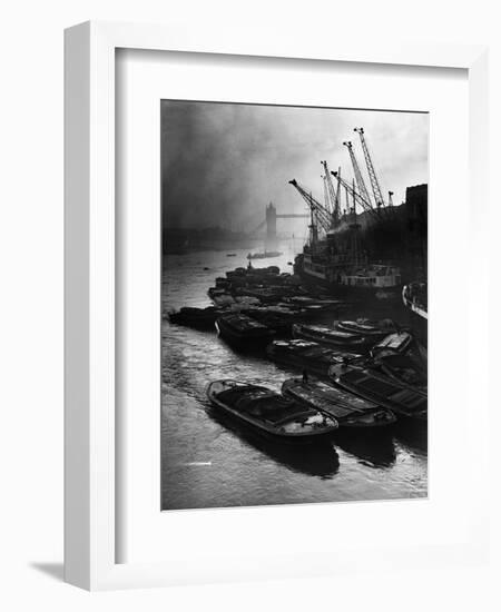 Barges Moored at Hays Wharf-null-Framed Photographic Print