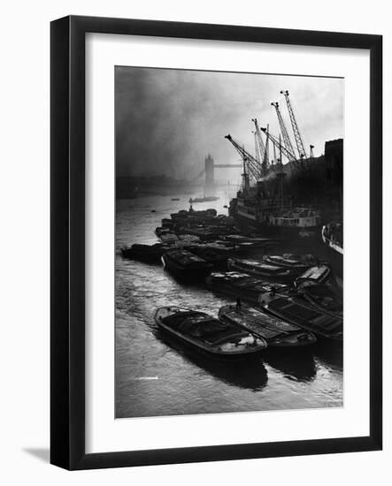 Barges Moored at Hays Wharf-null-Framed Photographic Print