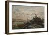 Barges on a River, C.1865 (Oil on Canvas)-Charles Francois Daubigny-Framed Giclee Print