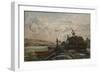 Barges on a River, C.1865 (Oil on Canvas)-Charles Francois Daubigny-Framed Giclee Print