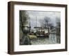 Barges on Canal Saint Martin, 1870-Alfred Sisley-Framed Giclee Print