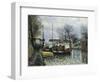 Barges on Canal Saint Martin, 1870-Alfred Sisley-Framed Giclee Print