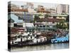 Barges on River Pasig with City Buildings Behind, Manila, Philippines, Southeast Asia-Kober Christian-Stretched Canvas