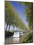 Barges on the Canal Du Midi, UNESCO World Heritage Site, in Spring, Languedoc-Roussillon, France, E-David Clapp-Mounted Photographic Print