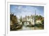 Barges on the Canal in Bruges-Pierre Justin Ouvrie-Framed Giclee Print