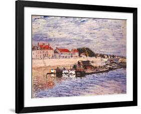 Barges on the Loing at Saint-Mammès, 1885-Alfred Sisley-Framed Giclee Print