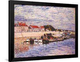 Barges on the Loing at Saint-Mammès, 1885-Alfred Sisley-Framed Giclee Print