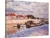 Barges on the Loing at Saint-Mammès, 1885-Alfred Sisley-Stretched Canvas