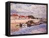 Barges on the Loing at Saint-Mammès, 1885-Alfred Sisley-Framed Stretched Canvas