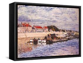 Barges on the Loing at Saint-Mammès, 1885-Alfred Sisley-Framed Stretched Canvas