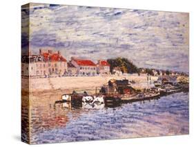 Barges on the Loing at Saint-Mammès, 1885-Alfred Sisley-Stretched Canvas
