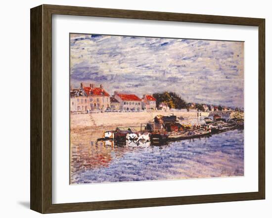 Barges on the Loing at Saint-Mammès, 1885-Alfred Sisley-Framed Giclee Print