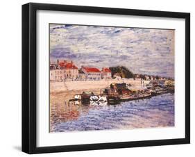 Barges on the Loing at Saint-Mammès, 1885-Alfred Sisley-Framed Giclee Print