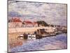 Barges on the Loing at Saint-Mammès, 1885-Alfred Sisley-Mounted Giclee Print