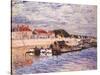 Barges on the Loing at Saint-Mammès, 1885-Alfred Sisley-Stretched Canvas