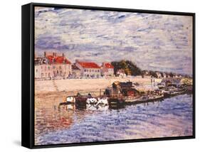 Barges on the Loing at Saint-Mammès, 1885-Alfred Sisley-Framed Stretched Canvas