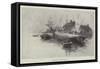 Barges on the Medway-null-Framed Stretched Canvas