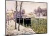 Barges on the Seine, 1894-Ernest Lawson-Mounted Giclee Print