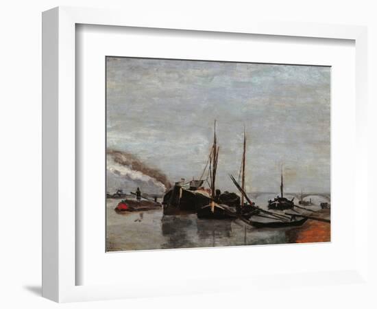 Barges on the Seine at Bercy-Jean-Baptiste-Armand Guillaumin-Framed Giclee Print