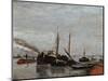 Barges on the Seine at Bercy-Jean-Baptiste-Armand Guillaumin-Mounted Giclee Print