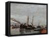 Barges on the Seine at Bercy-Jean-Baptiste-Armand Guillaumin-Framed Stretched Canvas