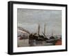 Barges on the Seine at Bercy-Jean-Baptiste-Armand Guillaumin-Framed Giclee Print
