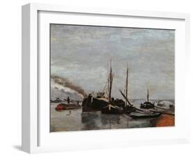 Barges on the Seine at Bercy-Jean-Baptiste-Armand Guillaumin-Framed Giclee Print