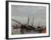 Barges on the Seine at Bercy-Jean-Baptiste-Armand Guillaumin-Framed Giclee Print