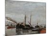 Barges on the Seine at Bercy-Jean-Baptiste-Armand Guillaumin-Mounted Giclee Print