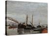 Barges on the Seine at Bercy-Jean-Baptiste-Armand Guillaumin-Stretched Canvas