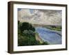 Barges on the Seine River, circa 1869-Pierre-Auguste Renoir-Framed Giclee Print