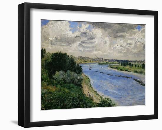 Barges on the Seine River, circa 1869-Pierre-Auguste Renoir-Framed Giclee Print