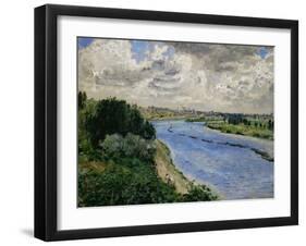 Barges on the Seine River, circa 1869-Pierre-Auguste Renoir-Framed Giclee Print