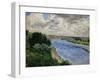 Barges on the Seine River, circa 1869-Pierre-Auguste Renoir-Framed Giclee Print