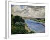 Barges on the Seine River, circa 1869-Pierre-Auguste Renoir-Framed Giclee Print