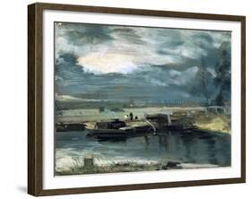 Barges on the Stour, with Dedham Church in the Distance, 1811-John Constable-Framed Giclee Print