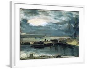 Barges on the Stour, with Dedham Church in the Distance, 1811-John Constable-Framed Giclee Print