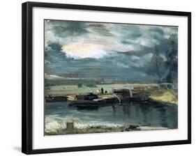 Barges on the Stour, with Dedham Church in the Distance, 1811-John Constable-Framed Giclee Print